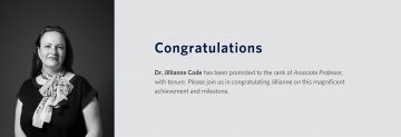 Jillianne Code’s Promotion to Associate Professor