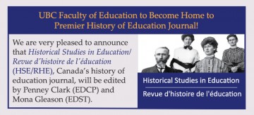 UBC Faculty of Education to Become Home to Premier History of Education Journal!