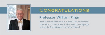 Dr. Bill Pinar’s honorary doctorate at the Abo Akademie in Turku, Finland