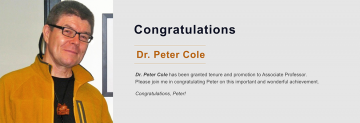 Congratulations to Drs. Peter Cole and Kerry Renwick