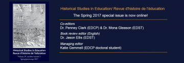 Spring 2017 issue of Historical Studies in Education/Revue d’histoire de l’éducation