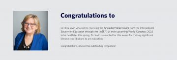 Dr. Rita Irwin Receives the Sir Herbert Read Award