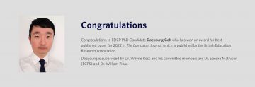 Congratulations to PhD Candidate Daeyoung Goh