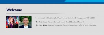Welcome to Dr. Anita Sinner and Dr. Peter Nelson