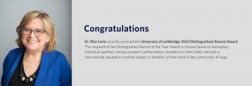 Dr. Rita L. Irwin Receives Distinguished Alumni of the Year Award