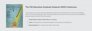 The 11th Education Graduate Students (EGS) Conference