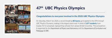 Congratulations | 47th Annual UBC Physics Olympics