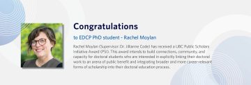 Congratulations to EDCP PhD student – Rachel Moylan